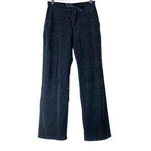 Cherokee Pants Size 6 Black Corduroy Pockets Tie Waist Straight Leg